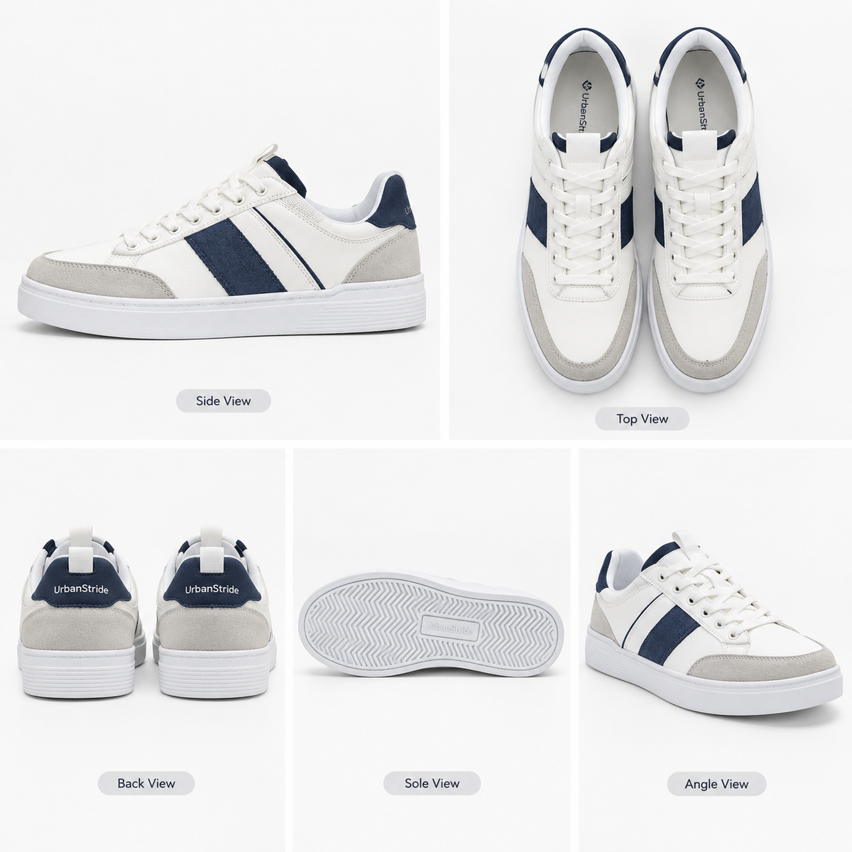 UrbanStride Classic White & Blue Sneakers