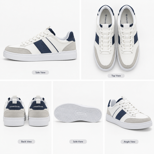 UrbanStride Classic White & Blue Sneakers