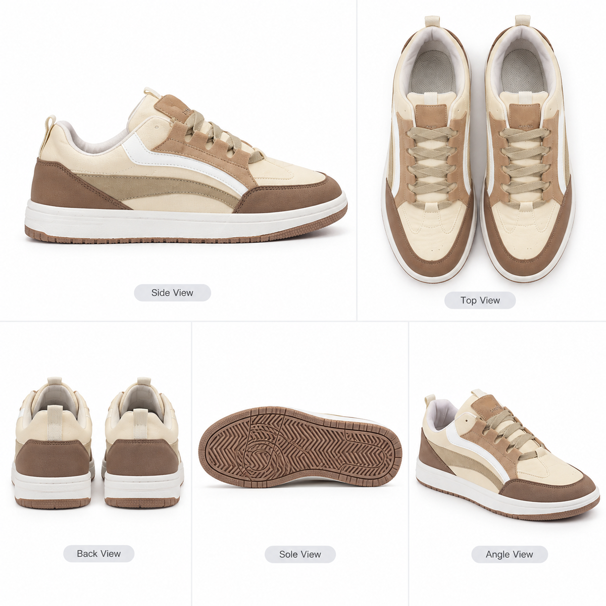 UrbanStride Retro Beige & Brown Sneakers