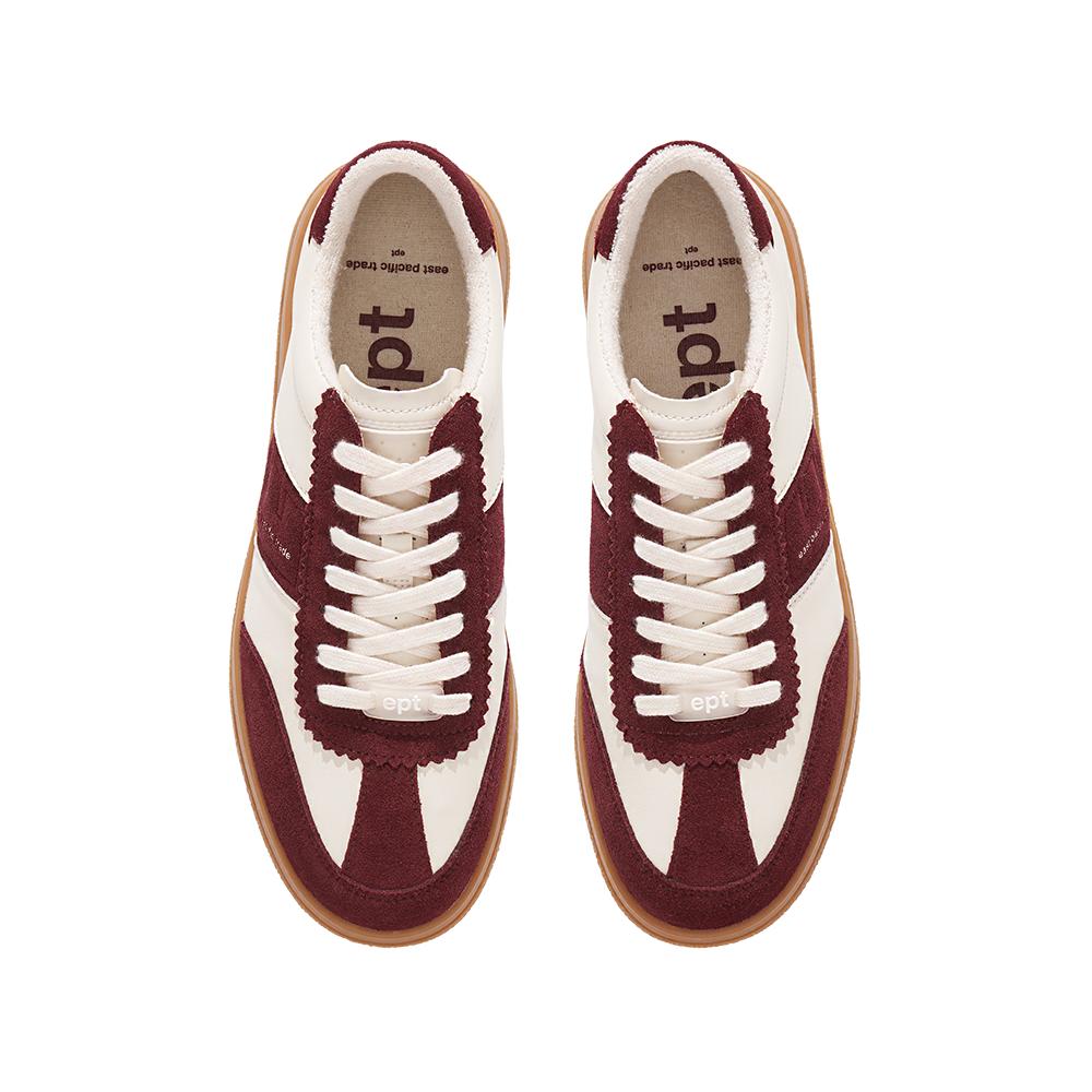 UrbanStride Burgundy & Cream Retro Sneakers