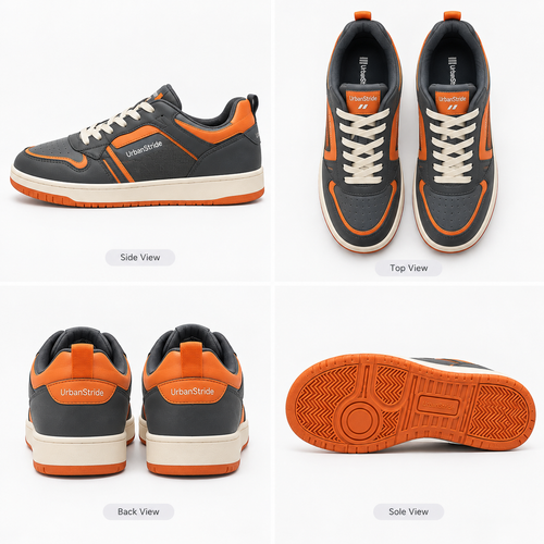 UrbanStride Charcoal & Orange Sneakers